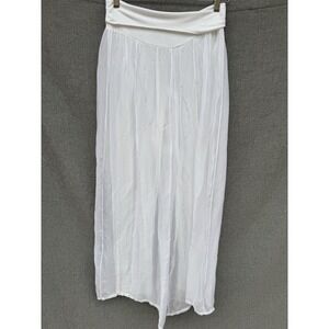 Italian Made Bright White Flowy Silk Pants M Fully Lined Festival Boho Chic